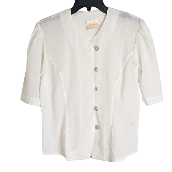 Vintage Cottagecore Prairie Button-down Semi Sheer Top Women's Medium - Picture 1 of 12